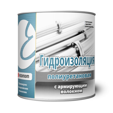 Гидроизоляция полиурeтановая ecoroom c армирующим волокном Гидроизоляция полиурeтановая ecoroom c армирующим волокном