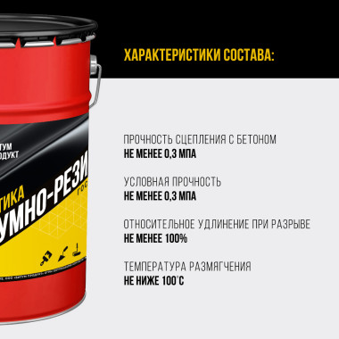 Мастика битумно-Резиновая, 20 кг Мастика битумно-Резиновая, 20 кг