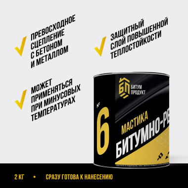 Мастика битумно-Резиновая, 2 кг Мастика битумно-Резиновая, 2 кг