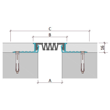 ДШС-16/055 закладное дилатационное устройство Аквастоп  ДШС-16/055 закладное дилатационное устройство Аквастоп