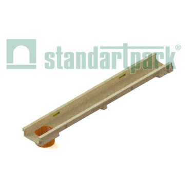 Лоток водоотводной CompoMax Basic ЛВ-10.14.06–ПВ полимербетонный с вертикальным выпуском Лоток водоотводной CompoMax Basic ЛВ-10.14.06–ПВ полимербетонный с вертикальным выпуском