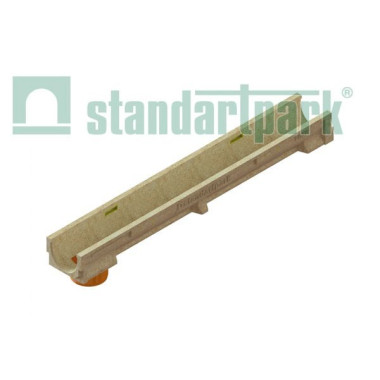 Лоток водоотводной CompoMax Basic ЛВ-10.14.10–ПВ полимербетонный с вертикальным выпуском Лоток водоотводной CompoMax Basic ЛВ-10.14.10–ПВ полимербетонный с вертикальным выпуском