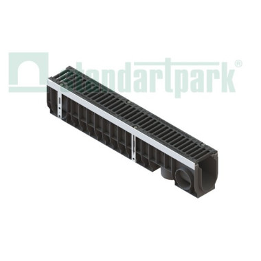 Лоток водоотводный пластиковый PolyMax Drive DN100 высотой 200 мм с решеткой щелевой чугунной ВЧ кл.С250 (к-т) Лоток водоотводный пластиковый PolyMax Drive DN100 высотой 200 мм с решеткой щелевой чугунной ВЧ кл.С250 (к-т)