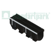 Лоток водоотводный пластиковый PolyMax Drive DN200 высотой 300 мм с решеткой щелевой чугунной ВЧ кл.С250 (к-т)