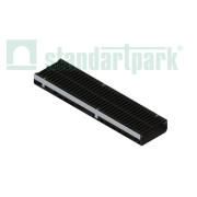 Лоток водоотводный пластиковый PolyMax Drive DN200 высотой 80 мм с решеткой щелевой чугунной ВЧ кл.С250 (к-т)