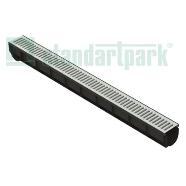 Лоток водоотводный Spark ЛВ–7.9.9-ПП пластиковый с решеткой штампованной стальной кл. А Лоток водоотводный Spark ЛВ–7.9.9-ПП пластиковый с решеткой штампованной стальной кл. А