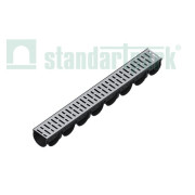 Лоток водоотводный S’park ЛВ-10.14.10-ПП пластиковый с решеткой стальной оцинкованной (к-т)