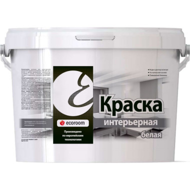 Краска акриловая ecoroom интерьерная белая Краска акриловая ecoroom интерьерная белая