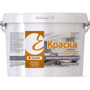 Краска акриловая ecoroom моющаяся супербелая, 7 кг