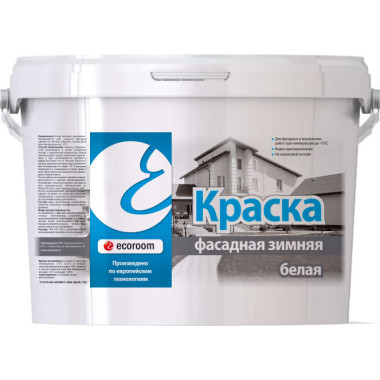 Краска акриловая ecoroom фасадная зимняя белая Краска акриловая ecoroom фасадная зимняя белая
