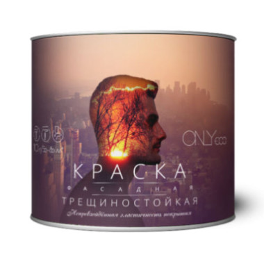 Краска акриловая ONLYeco фасадная трещиностойкая Краска акриловая ONLYeco фасадная трещиностойкая