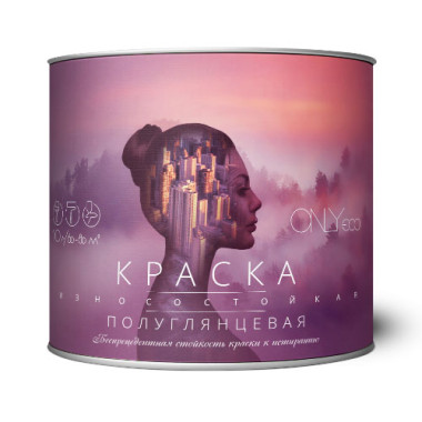 Краска акриловая ONLYeco износостойкая полуглянцевая Краска акриловая ONLYeco износостойкая полуглянцевая