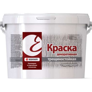 Краска фактурная акриловая ecoroom декоративная структурная трещиностойкая Краска фактурная акриловая ecoroom декоративная структурная трещиностойкая