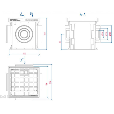 Дождеприемник пластиковый (в сборе) 200х200 Дождеприемник пластиковый (в сборе) 200х200