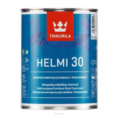 Акрилатная краска для мебели Tikkurila Helmi 30 белый (0,9 л) Акрилатная краска для мебели Tikkurila Helmi 30 белый (0,9 л)