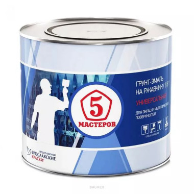 Антикорозийная грунт-эмаль 3 в 1 по металлу по ржавчине Пять Мастеров красный (20 кг) Антикорозийная грунт-эмаль 3 в 1 по металлу по ржавчине Пять Мастеров красный (20 кг)
