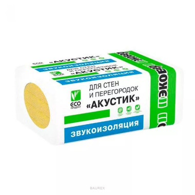 Базальтовая вата Эковер Акустик (1000х600х80 мм) Базальтовая вата Эковер Акустик (1000х600х80 мм)