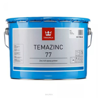 Двухкомпонентная, эпоксидная цинкнаполненная краска Tikkurila Temazinc 77 (6 л) Двухкомпонентная, эпоксидная цинкнаполненная краска Tikkurila Temazinc 77 (6 л)