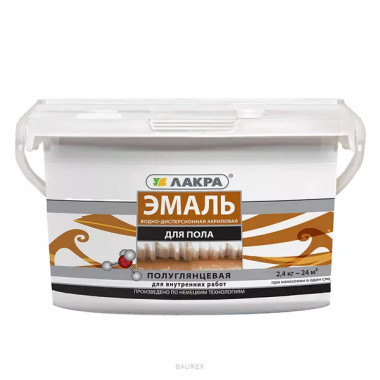 Эмаль акриловая для пола Лакра Желто-коричневый (0,9 кг) Эмаль акриловая для пола Лакра Желто-коричневый (0,9 кг)