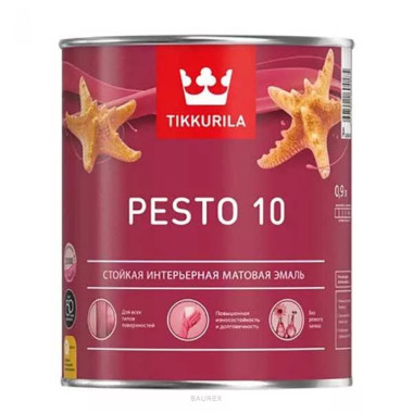 Эмаль алкидная для внутренних работ матовая Тиккурила Песто 10, база С (0,9 л) Эмаль алкидная для внутренних работ матовая Тиккурила Песто 10, база С (0,9 л)