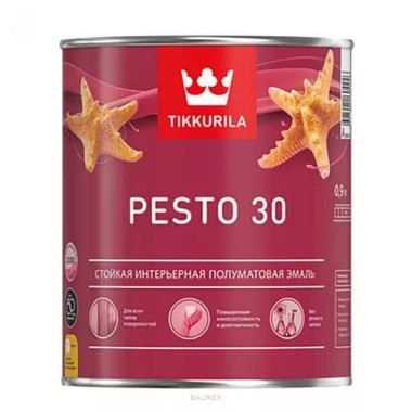 Эмаль алкидная для внутренних работ полуматовая Тиккурила Песто 30, база А (0,9 л) Эмаль алкидная для внутренних работ полуматовая Тиккурила Песто 30, база А (0,9 л)
