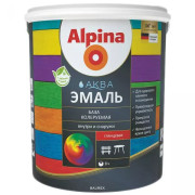 Эмаль на водной основе универсальная Alpina Aqua шелковисто-матовая База 1 (10 л)