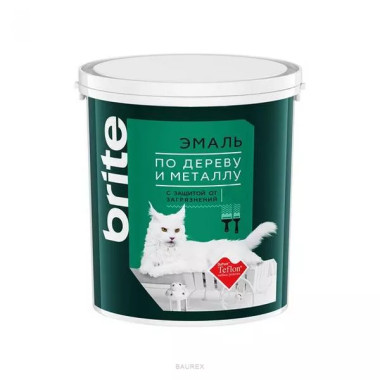 Эмаль по металлу и дереву с защитой от грязи Brite белый (2,7 л) Эмаль по металлу и дереву с защитой от грязи Brite белый (2,7 л)