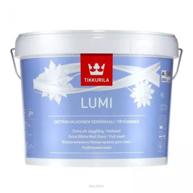 Глубокоматовая снежнобелая краска Тиккурила Луми (9 л) Глубокоматовая снежнобелая краска Тиккурила Луми (9 л)