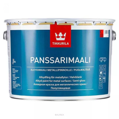 Краска для металлических крыш Tikkurila Panssarimaali бесцветный (9 л) Краска для металлических крыш Tikkurila Panssarimaali бесцветный (9 л)