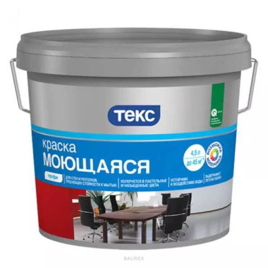 Краска для стен и потолков Текс Профи моющаяся супербелая (1,8 л) Краска для стен и потолков Текс Профи моющаяся супербелая (1,8 л)