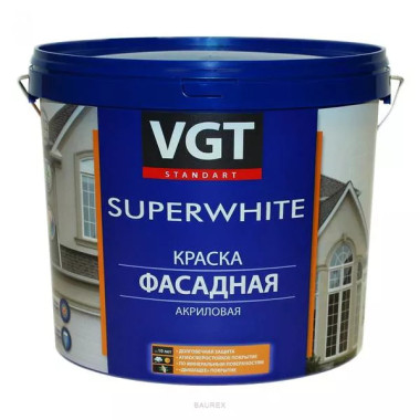 Краска фасадная VGT супербелый (15 кг) Краска фасадная VGT супербелый (15 кг)