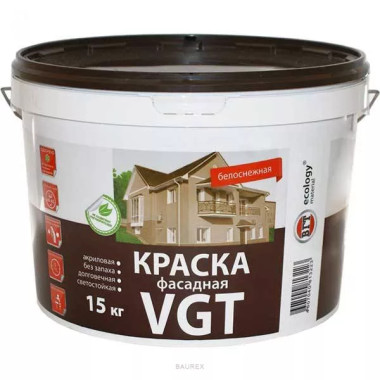Краска фасадная, белоснежная универсальная, ВГТ ВДАК 1180 SuperWhite (7 кг) Краска фасадная, белоснежная универсальная, ВГТ ВДАК 1180 SuperWhite (7 кг)
