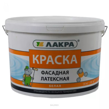 Краска фасадная Лакра Белый (3 кг) Краска фасадная Лакра Белый (3 кг)