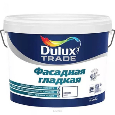 Краска фасадная на водной основе, матовая Дулюкс Фасадная Гладкая, база BC (9 л) Краска фасадная на водной основе, матовая Дулюкс Фасадная Гладкая, база BC (9 л)