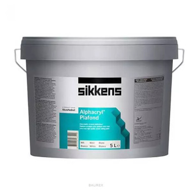 Краска глубокоматовая для стен и потолков Сиккенс Альфакрил (5 л) Краска глубокоматовая для стен и потолков Сиккенс Альфакрил (5 л)