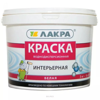 Краска интерьерная Лакра Белый (14 кг) Краска интерьерная Лакра Белый (14 кг)