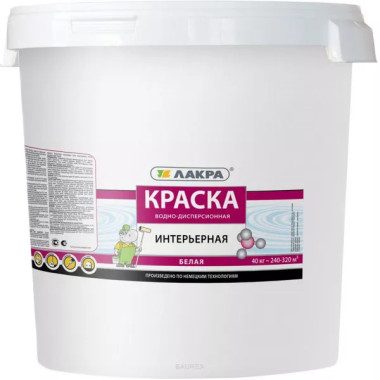 Краска интерьерная Лакра Белый (40 кг) Краска интерьерная Лакра Белый (40 кг)