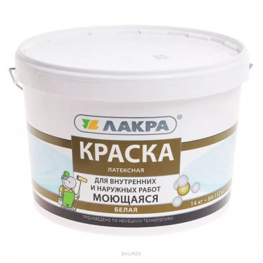 Краска латексная моющаяся Лакра (3 кг) Краска латексная моющаяся Лакра (3 кг)