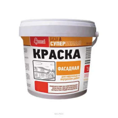 Краска Старатели Фасадная Супербелая группа А (9 л) Краска Старатели Фасадная Супербелая группа А (9 л)