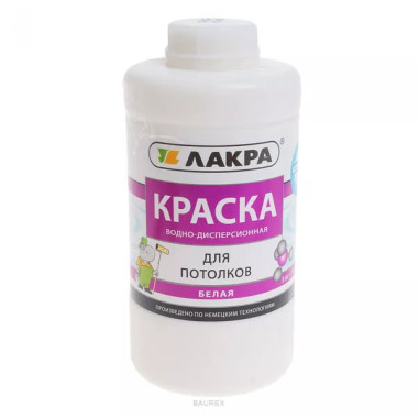 Краска воднодисперсионная для потолков Лакра Белый (банка) (3 кг) Краска воднодисперсионная для потолков Лакра Белый (банка) (3 кг)