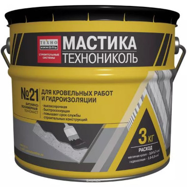 Мастика Технониколь №21 кровельная Техномаст (3 кг) Мастика Технониколь №21 кровельная Техномаст (3 кг)
