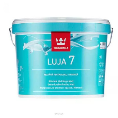 Матовая краска для влажных помещений Тиккурила Луя 7, база С (0,9 л) Матовая краска для влажных помещений Тиккурила Луя 7, база С (0,9 л)