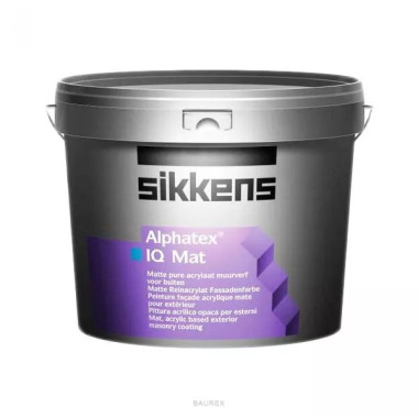 Матовая краска для внутренних и наружных работ Sikkens Alphatex IQ Mat белый (10 л) Матовая краска для внутренних и наружных работ Sikkens Alphatex IQ Mat белый (10 л)