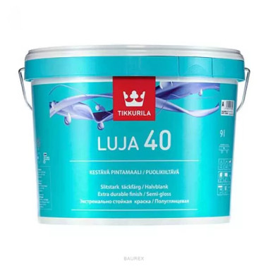 Полуглянцевая краска влагостойкая Тиккурила Луя 40, база А (0,9 л) Полуглянцевая краска влагостойкая Тиккурила Луя 40, база А (0,9 л)