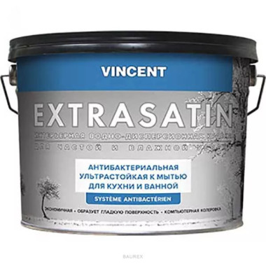 Полуглянцевая, влагостойкая краска Винсент Экстрасатин, база А (2,25 л) Полуглянцевая, влагостойкая краска Винсент Экстрасатин, база А (2,25 л)