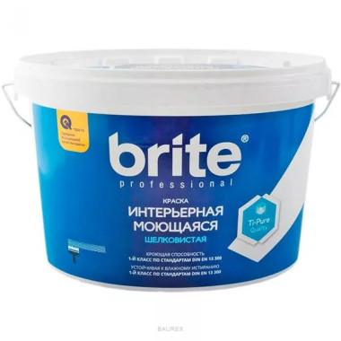 Профессиональная краска интерьерная супермоющаяся Брайт, база А (9 л) Профессиональная краска интерьерная супермоющаяся Брайт, база А (9 л)