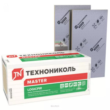 Теплоизоляционная PIR-плита Технониколь LogicPir (1200х600х40 мм) Теплоизоляционная PIR-плита Технониколь LogicPir (1200х600х40 мм)