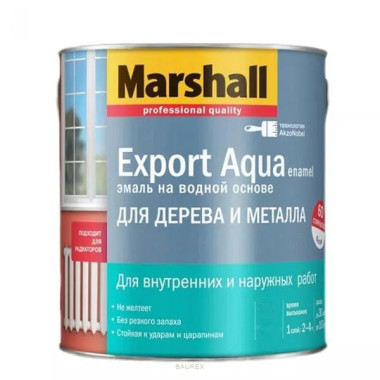 Универсальная эмаль на водной основе Marshall Export Aqua Enamel пматовый черный (2,5 л) Универсальная эмаль на водной основе Marshall Export Aqua Enamel пматовый черный (2,5 л)