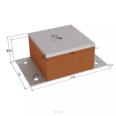 Виброизоляционная опора Виброфлекс SM 250/75 тип B Виброизоляционная опора Виброфлекс SM 250/75 тип B