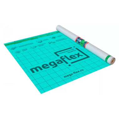Влаго-ветрозащитная диффузионная мембрана с двумя клеевыми Megaflex Roof Extra (AS) (ш 1.5, 70м2) Влаго-ветрозащитная диффузионная мембрана с двумя клеевыми Megaflex Roof Extra (AS) (ш 1.5, 70м2)